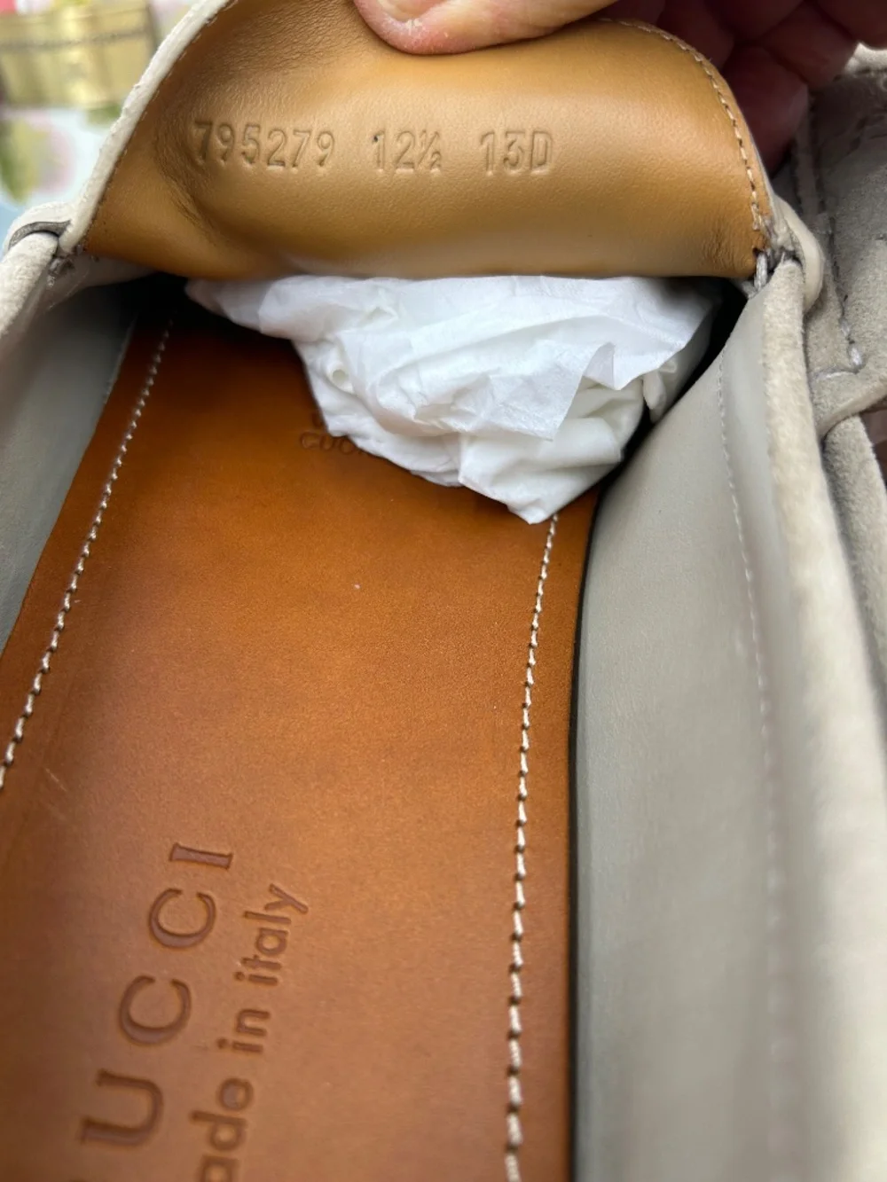 Men’s Gucci Byorn GG Suede Driver Loafers. Size 12.5 fits 13. Made in Italy.